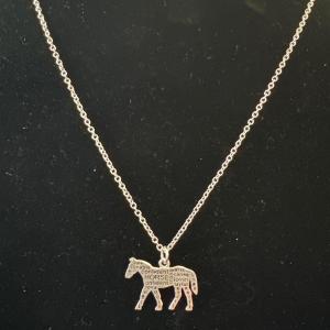 Photo of Silver tone chain with silver toned horse pendant