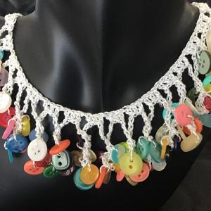 Photo of Vintage crocheted handmade Button necklace