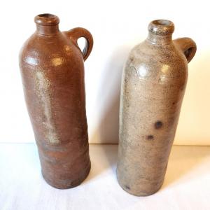 Photo of Lot #35 Pair of Old Beer/Whiskey Bottles or Jugs - Salt Glazed