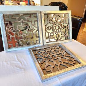 Photo of Lot #39 Set of 3 Contemporary Mirrored Wall Decorations