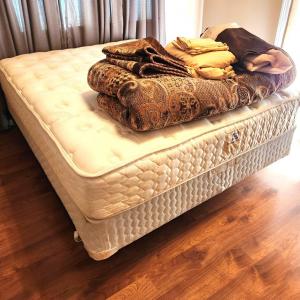 Photo of Lot #28 Sealy Posturpedic Queen Mattress/Box Springs/Bed frame - very clean