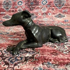 Photo of Vintage Hollow Cast Bronze Dog Sculpture Art