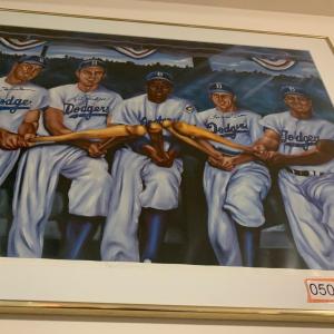 Photo of Signed Large Print Brooklyn Dodgers Hodges Snider Reese 1/500 Framed