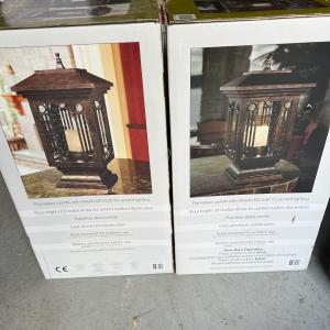 Photo of 2 New in Box Outdoor/Indoor Lg. Candle Lanterns Solar/Battery