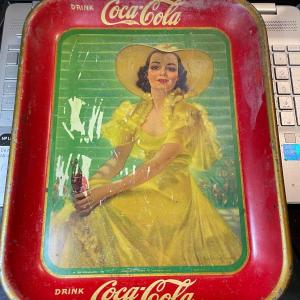 Photo of Vintage 1938 Original Coca Cola Tray 10.25" x 13" in Fair Condition as Pictured.