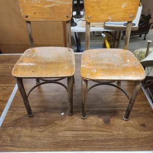 Photo of Pair of grade school children's chairs