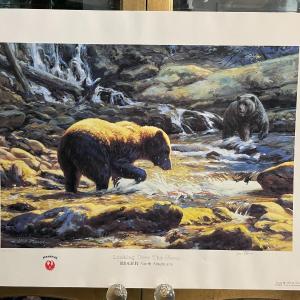 Photo of Looking over The Menu Lithograph by Leon Parson Artist Signed 758/950 18" x 24" 