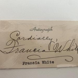 Photo of American soprano Francia White original signature