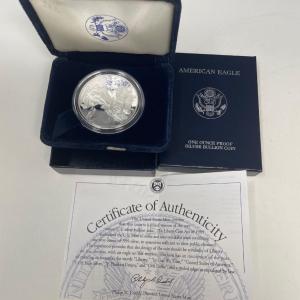 Photo of American Eagle One Ounce Proof Silver Bullion Coin 2000 w/ COA