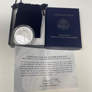 Photo of American Eagle One Ounce Silver Uncirculated Coin 2006 w/ COA