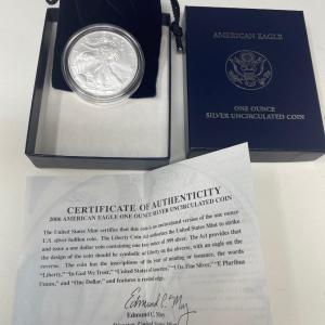 Photo of American Eagle One Ounce Proof Silver Bullion Coin 2006 w/ COA
