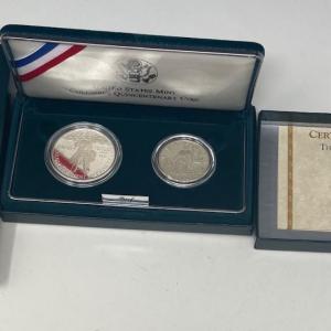 Photo of United States Mint Columbus Quincentenary Coins 1992 Two Coin Proof Silver Set w