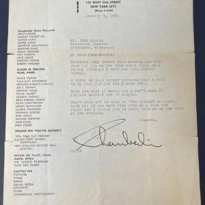Photo of Chamberlain Brown letter ( Theatre producer ) to John Muccio dated Jan 9th 1945
