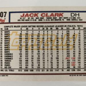 Photo of Jack Clark signed baseball card