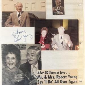 Photo of Marcus Welby MD Robert Young signed photo album page 