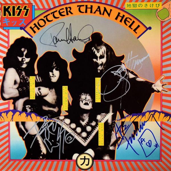Photo of Kiss signed Hotter Than Hell album