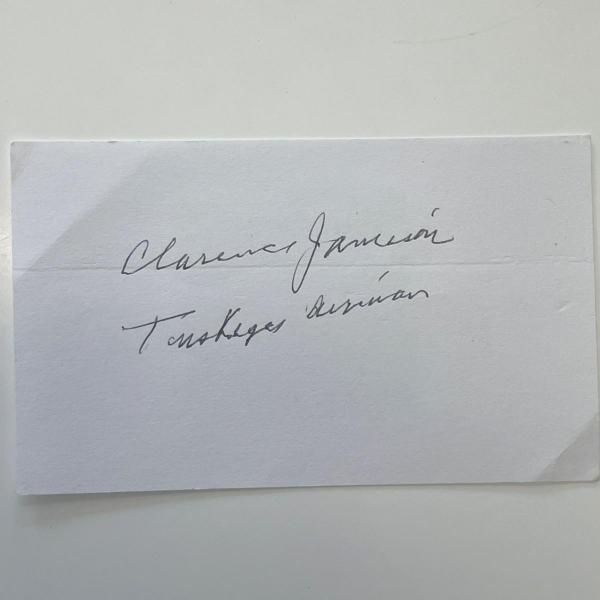 Photo of Tuskegee Airman Clarence C. Jamison original signature