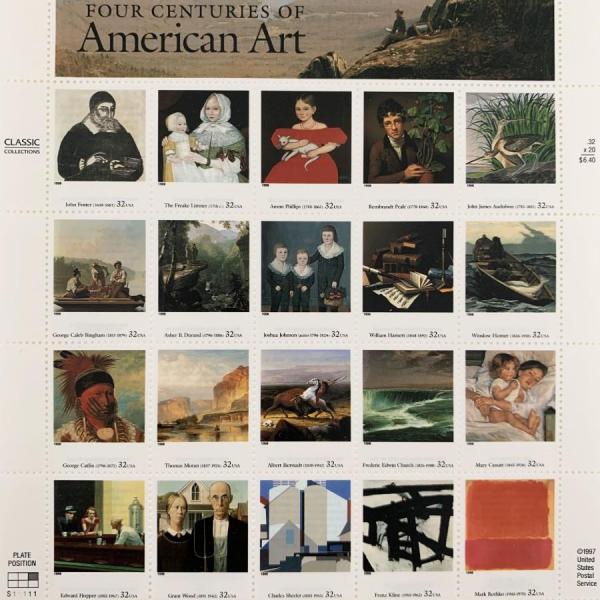 Photo of Four Centuries of American Art Sheet of 20 32 Cent Stamps Scott 3236
