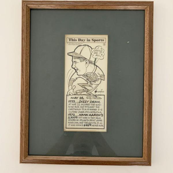 Photo of Hank Aaron newspaper cartoon clip