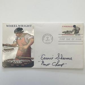 Photo of Earnie Shavers signed 1977 First Day Cover