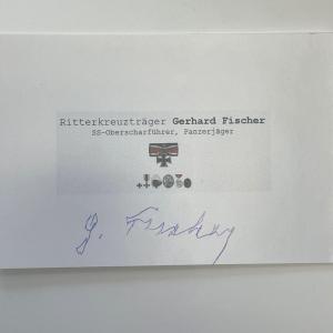 Photo of WWII Gerhard Fischer signed card