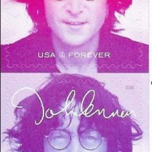 Photo of John Lennon USA Stamp Sheet