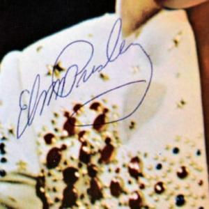 Photo of Elvis Presley signed promo photo menu