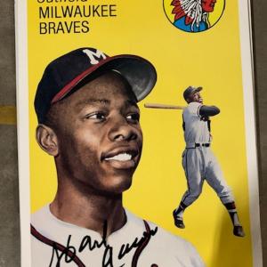 Photo of Hank Aaron Giant baseball card poster