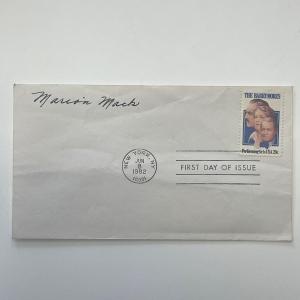 Photo of Marion Mack signed 1982 First Day Cover