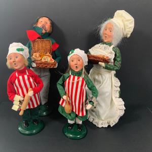 Photo of LOT:92: Byers Choice Christmas Baking Caroler - 2 Adult Size Ones with Baskets o