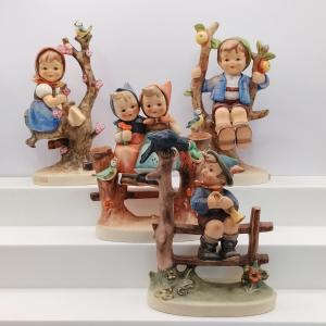 Photo of LOT 114: Goebel Hummel 6" Apple Tree Girl and Boy w/ Coquettes 179 & Mischief Ma