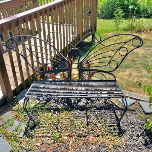 Photo of LOT 138 S: Metal Garden Butterfly Bench