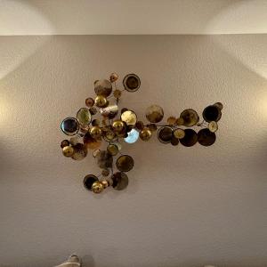 Photo of CURTIS JERE MID-CENTURY BRASS RAINDROPS WALL SCULPTURE