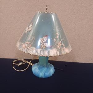 Photo of AMAZING VAN BRIGGLE TABLE LAMP WITH UNIQUE BUTTERFLY SHADE