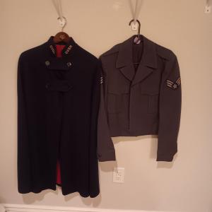 Photo of NAVY BLUE WOOL NURSES CAPE AND WOOL MILITARY JACKET