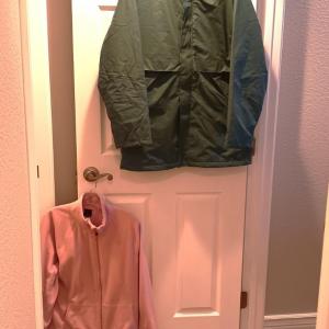 Photo of LANDS' END LINED RAIN JACKET AND CHAMPION FLEECE JACKET