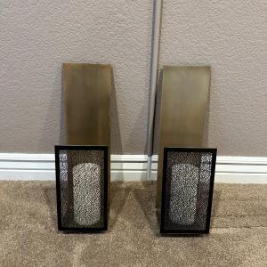 Photo of CRATE AND BARREL NESS METAL CANDLE WALL SCONCES