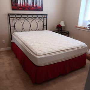 Photo of DOCTOR'S CHOICE CLEAN QUEEN SIZE BED WITH PILLOWTOP MATTRESS & IRON HEADBOARD