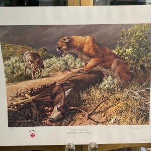 Photo of Fair Warning Lithograph Signed by Artist G. Beecham 759/950 18" x 24" Unframed S