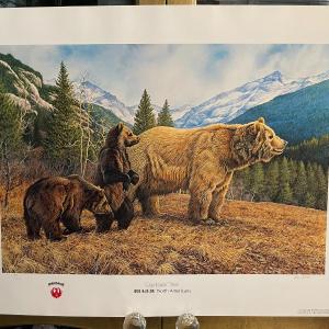 Photo of Curious Trio Lithograph by Lee Cable Artist Signed 759/950 18" x 24" Unframed Sh