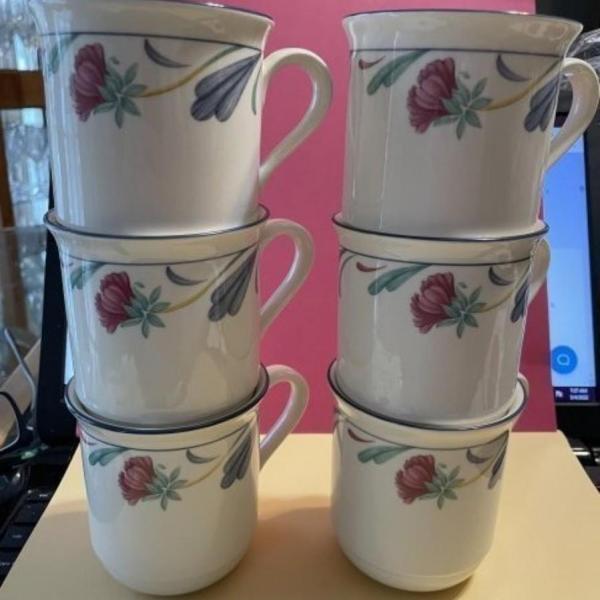 Photo of Lot of 12 Lenox Chinastone Poppies on Blue Mugs Tea/Coffee Cups in VG Preowned C