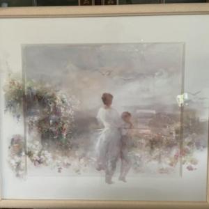 Photo of Willem Haenraets Impressionistic Pencil Signed Print "Beautiful View" Frame Size