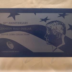 Photo of United States Mint 50th Anniversary Kennedy Half-Dollar Silver Coin Collection F