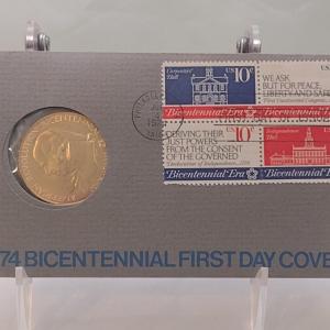 Photo of 1974 U. S. Mint American Revolution Bicentennial Commemorative Medal and First I