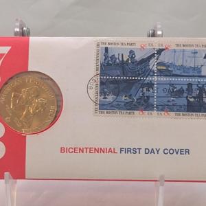 Photo of 1973 U. S. Mint American Revolution Bicentennial Commemorative Medal and First I