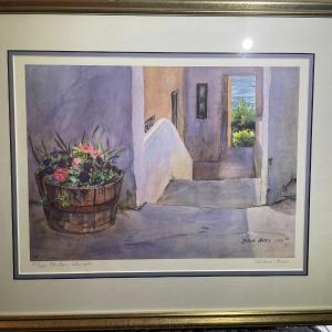 Photo of DIANA AMOS "HARBOR GLIMPSE" 1995 LITHOGRAPH ART PRINT SIGNED 253/1000 FRAME SIZE