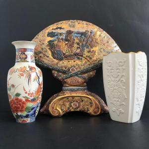 Photo of LOT 11G: Vintage Satsuma Fan Shape Ceramic Piece, Lenox Vase & More