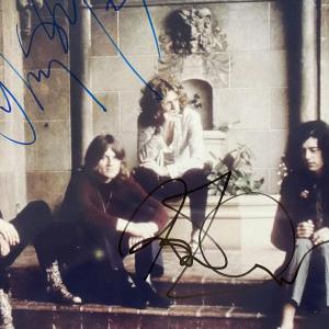 Photo of Led Zeppelin at Chateau Marmont signed photo 
