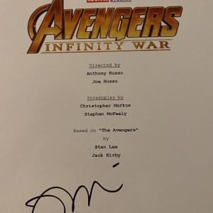 Photo of Avengers: Infinity War signed script cover