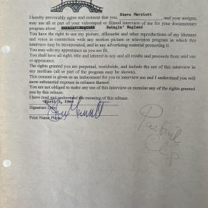 Photo of Small Faces signed Frank Davis contract 